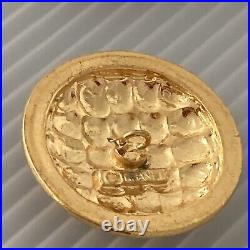 Auth vTg CHANEL BOUTIQUE Jacket button GOLD 3D CC logo Quilt Pattern Dome 35mm