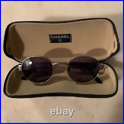 CHANEL 06933 45002 Vintage Sunglasses Chanel Logo MADE IN ITALY withcase Auth H014