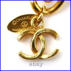 CHANEL BELT AUTH Coco chain CC Rare Gold Vintage Coin Necklace Lion 74cm F/S