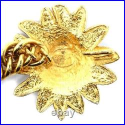CHANEL BELT AUTH Coco chain CC Rare Gold Vintage Coin Necklace Lion 74cm F/S