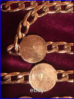 CHANEL BELT AUTH Coco chain Rare Vintage medal Coin Gold CC Necklace F/S? A109