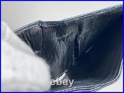 CHANEL Bifold Wallet Black Caviar Skin CC Logo Auth #A185