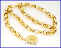 CHANEL CC Logo Medal Coin Charm Thick Chain Belt 36 Gold Tone Auth c1034