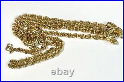 CHANEL CC Logos Quilted Charm Triple Chain Belt 35 Gold Tone Auth n1113