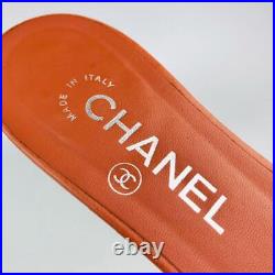 CHANEL Camellia Metal Coco Mark Rubber Thong Sandals Size US5.5 00247K Auth