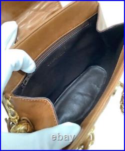 CHANEL Chain Shoulder Bag Handbag Brown WithCard Auth/3926