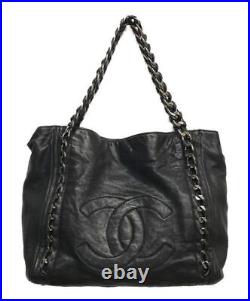 CHANEL Chain Tote Bag Handbag Black Italy 10978772 Auth/3166