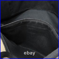 CHANEL Chanel Deauville Chain Tote Shoulder Bag MM Logo Beige Black A67001 Auth