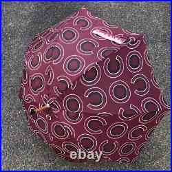 CHANEL Coco Mark Long Umbrella Bordeaux CC Logo Rain Gear France Unisex Auth