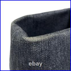 CHANEL Handbag Shoulder Bag Black Gray Denim Leather Quilted CC Logo A93373 Auth