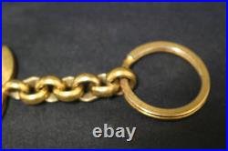 CHANEL Key Chain Bag Charm Turnlock CC Logo Gold Plated Keyring 96P Vintage Auth