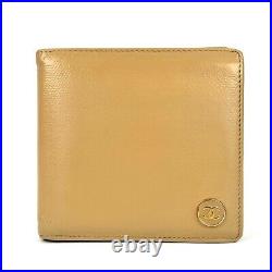 CHANEL Leather Bifold Wallet Beige Brown Auth/N01-0057