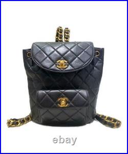 CHANEL Matelassé Backpack Black Italy WithCard Auth/134