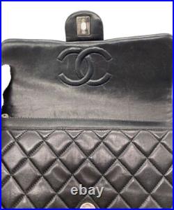 CHANEL Matelassé Chain Backpack Black WithBox, Bag Auth/227