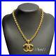 CHANEL-Necklace-Chain-AUTH-Coco-CC-Choker-pendant-Gold-Vintage-49cm-94P-Logo-F-S-01-fgdy