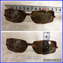 CHANEL Square Sunglasses Brown Rhinestone CC Logo 5043-B C. 502/93 with Case Auth