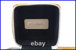 CHANEL Strap Pouch Cube Mini Bag Chocolate Bar Beige Patent Leather CC Logo Auth