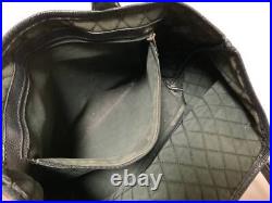CHANEL Travel Shoulder Bag Black Beige Red CC Logo Pattern Tote PVC Leather Auth