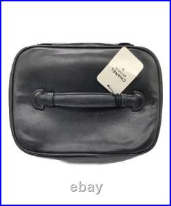 CHANEL Vanity Bag Handbag Black WithCard Auth/4270