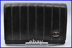 Chanel Coco Mark Bi-Fold Wallet Leather Unused Auth withBox, Card, Sticker 8H314757