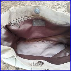 Chanel Shoulder Bag Beige Squares Suede Leather Patchwork Auth Card incl Sz Med