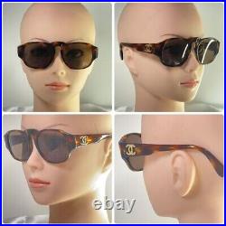Chanel Sunglasses Eyewear Coco CC Logo Tortoise Shell Vintage Auth
