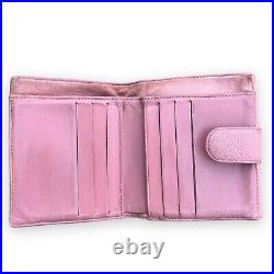 Chanel Vintage Pink Wallet- CC Logo-Caviar Lambskin- Leather Purse- 1990's- AUTH