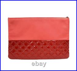 Chanel clutch bag PINK patent leather AUTH