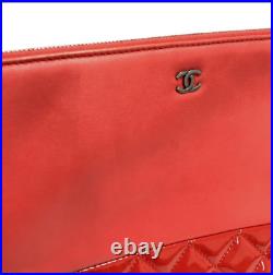Chanel clutch bag PINK patent leather AUTH