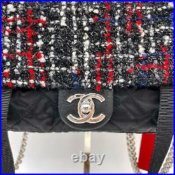 RARE? Auth CHANEL FW 2017/18 Collection Timeless Chain Shoulder Bag Black Red
